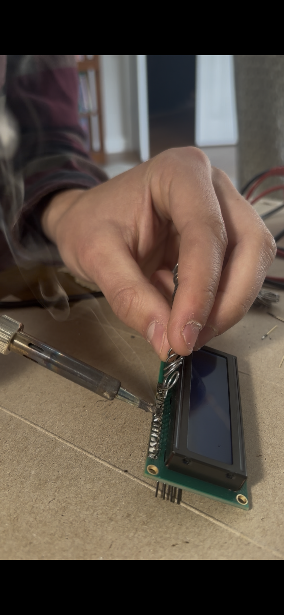 I soldered the character LCD