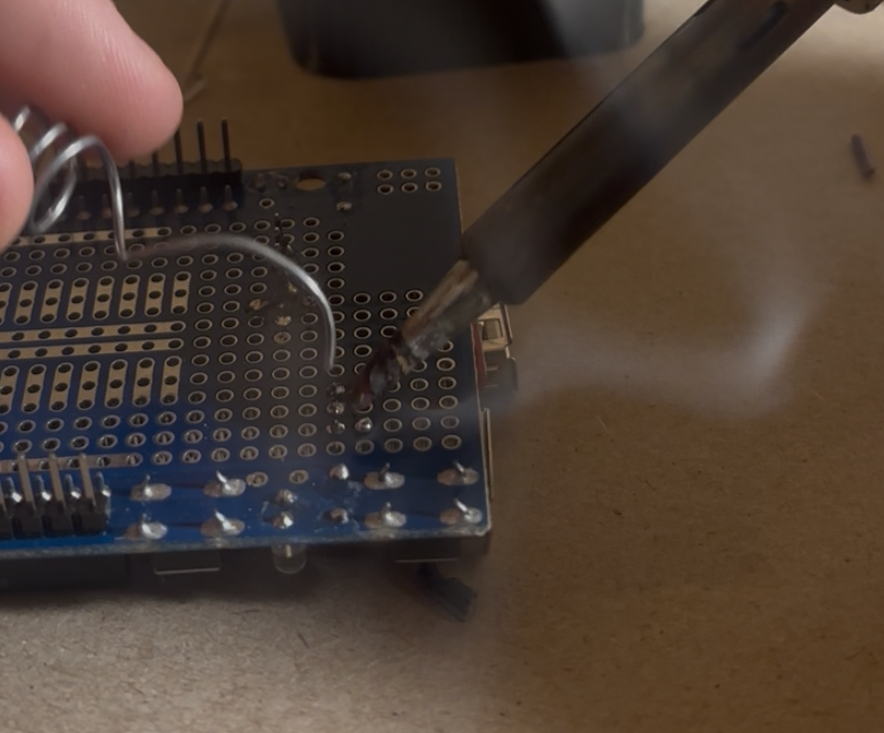 I soldered the prototyping shield